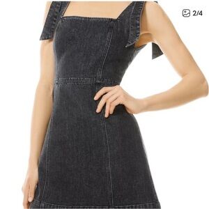 Alice + Olivia Black and Gray Denim Jean Dress